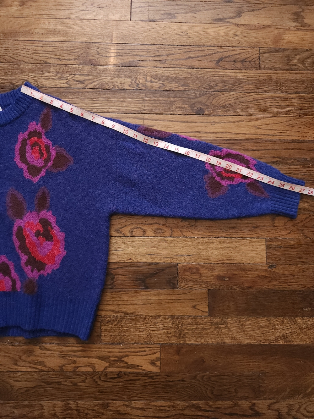 Natural Life Floral Button Front Cardigan Sweater in Blue Rose Size Medium - Picture 14 of 14